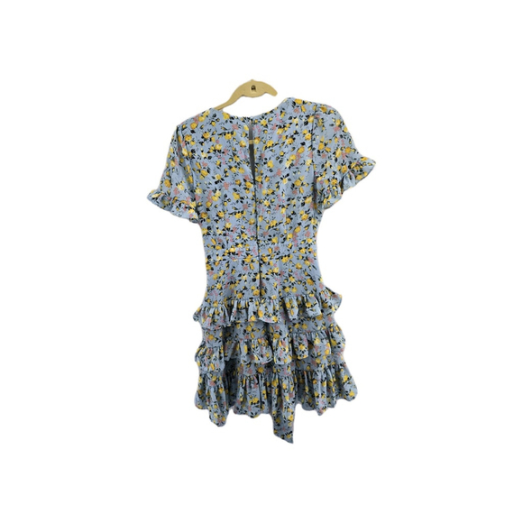 Lulus Shirt Tiered Ruffled Blue/yellow Floral Dress. NWOTLadies Size Small - Picture 15 of 15